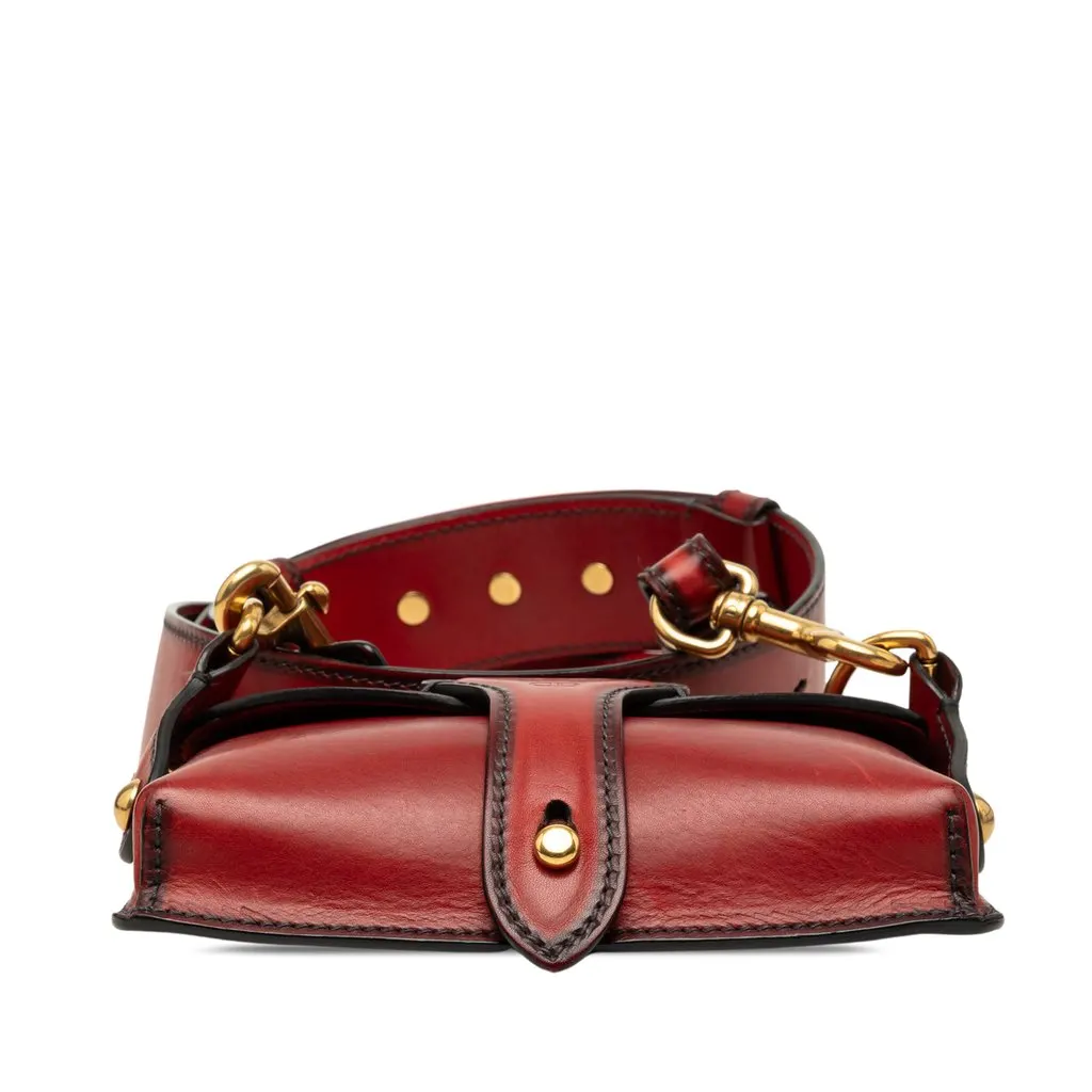 Dior Mini Leather D Bee Saddle Bag Red Leather Very good - Inside View