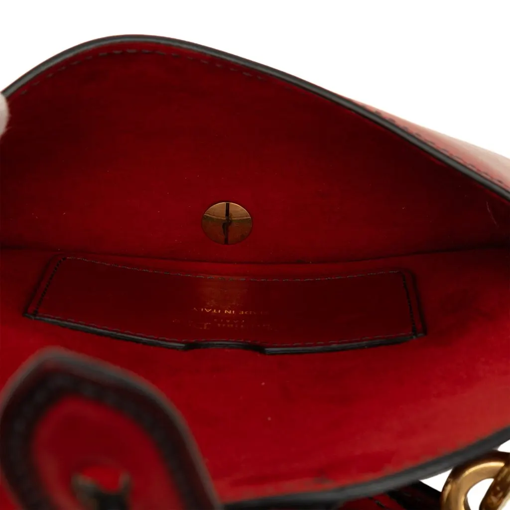 Dior Mini Leather D Bee Saddle Bag Red Leather Very good - Model View