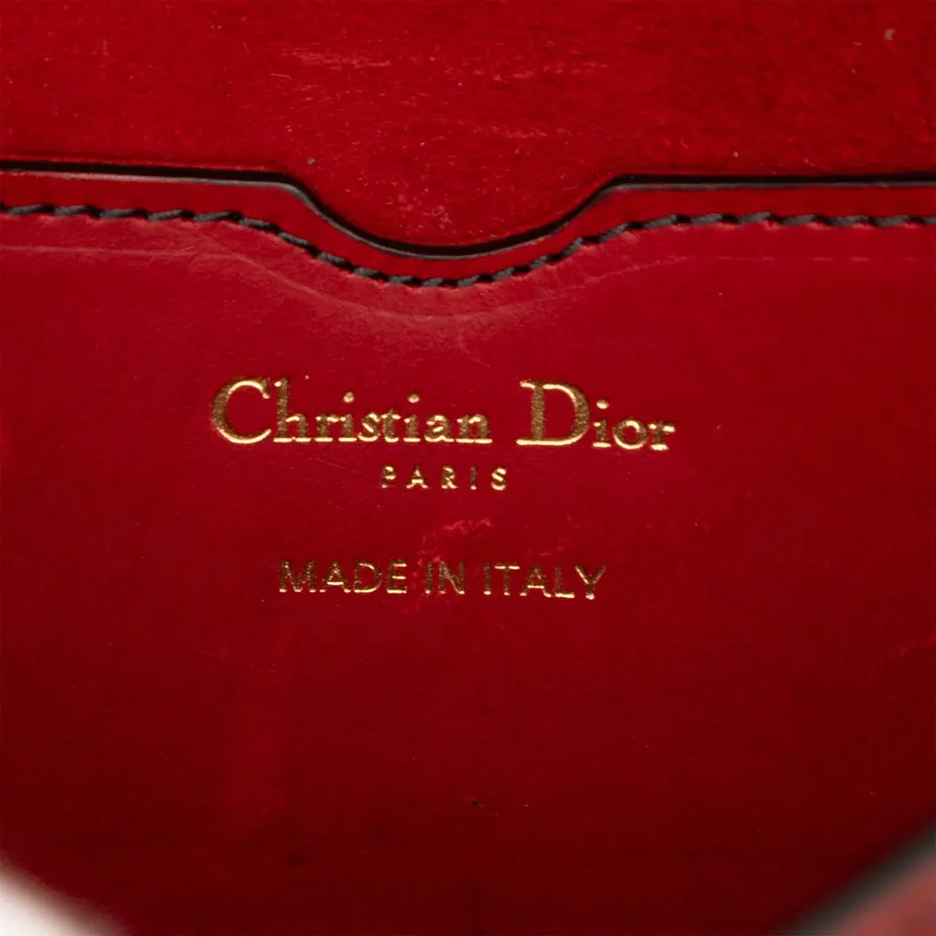 Dior Mini Leather D Bee Saddle Bag Red Leather Very good - Box View