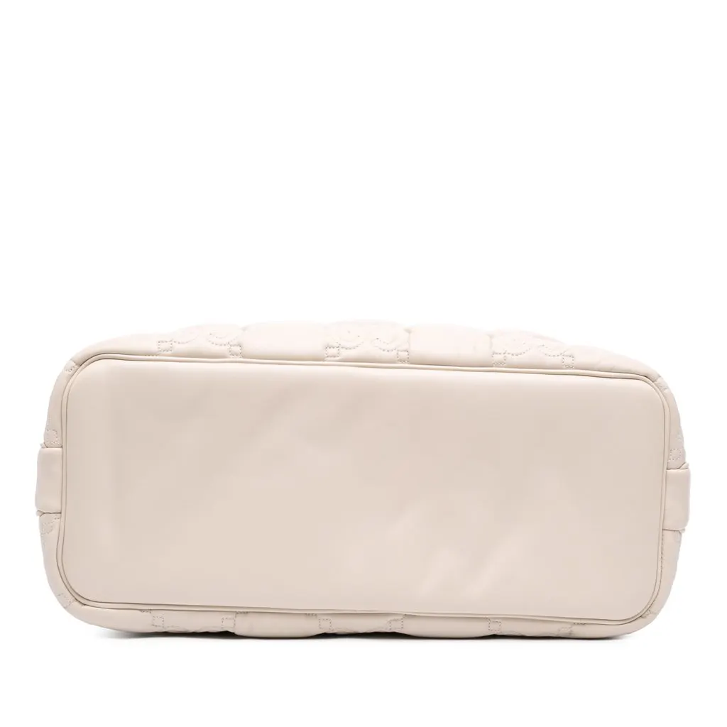Gucci Large GG Matelasse Calfskin Tote White Leather Very good - Inside View