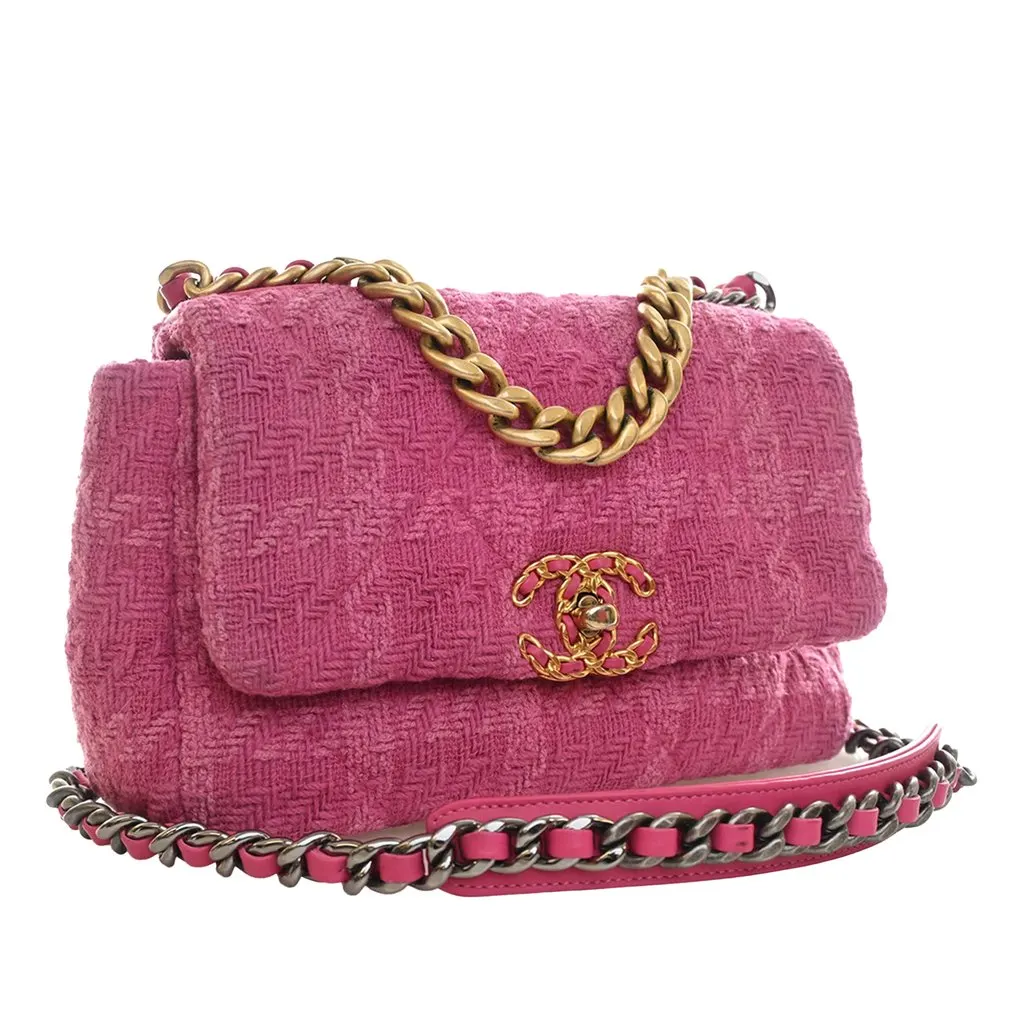 Chanel Medium Tweed 19 Flap Pink Very good - Inside View