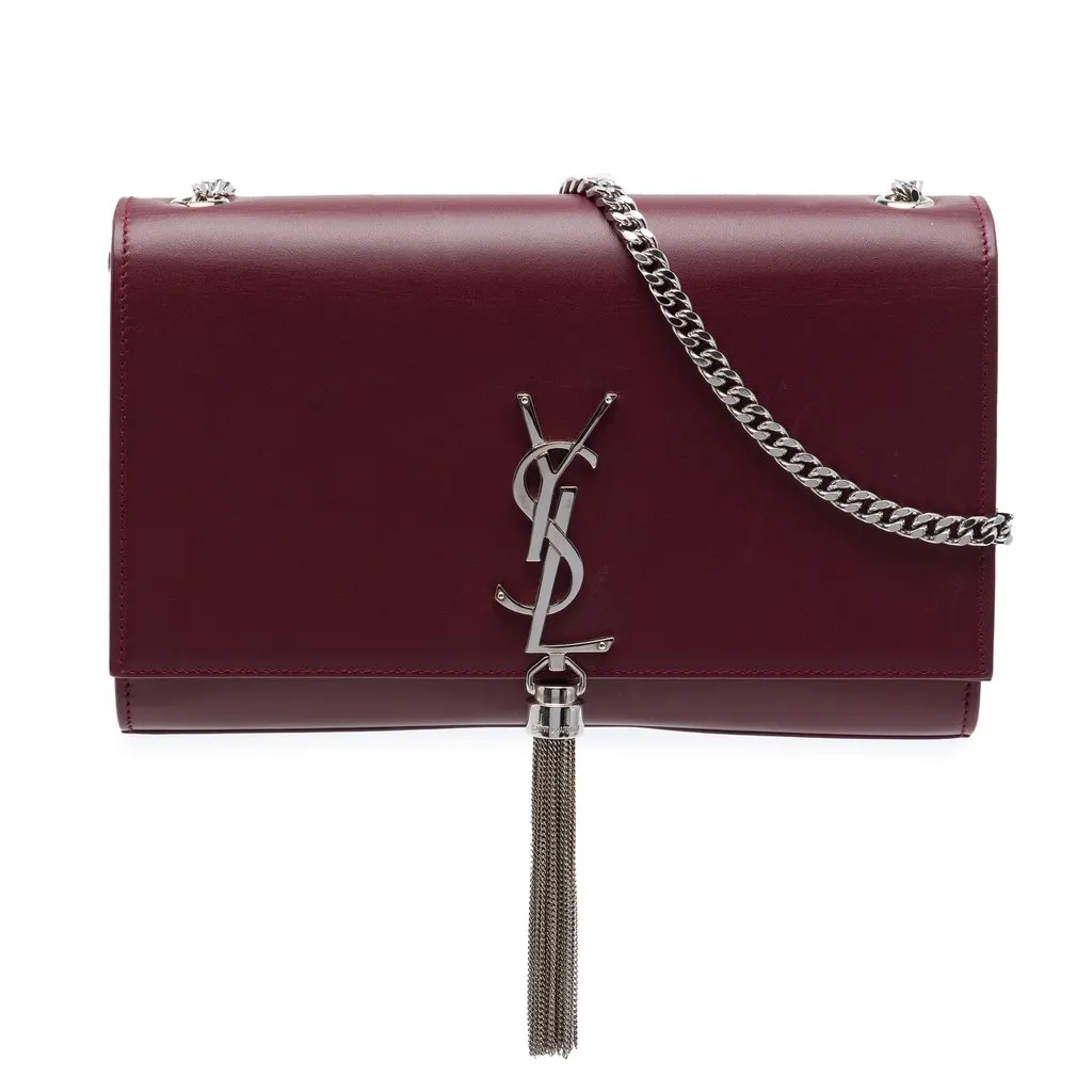 Saint Laurent Medium Smooth Calfskin Classic Monogram Kate Tassel Crossbody Red Leather Very good - Front View