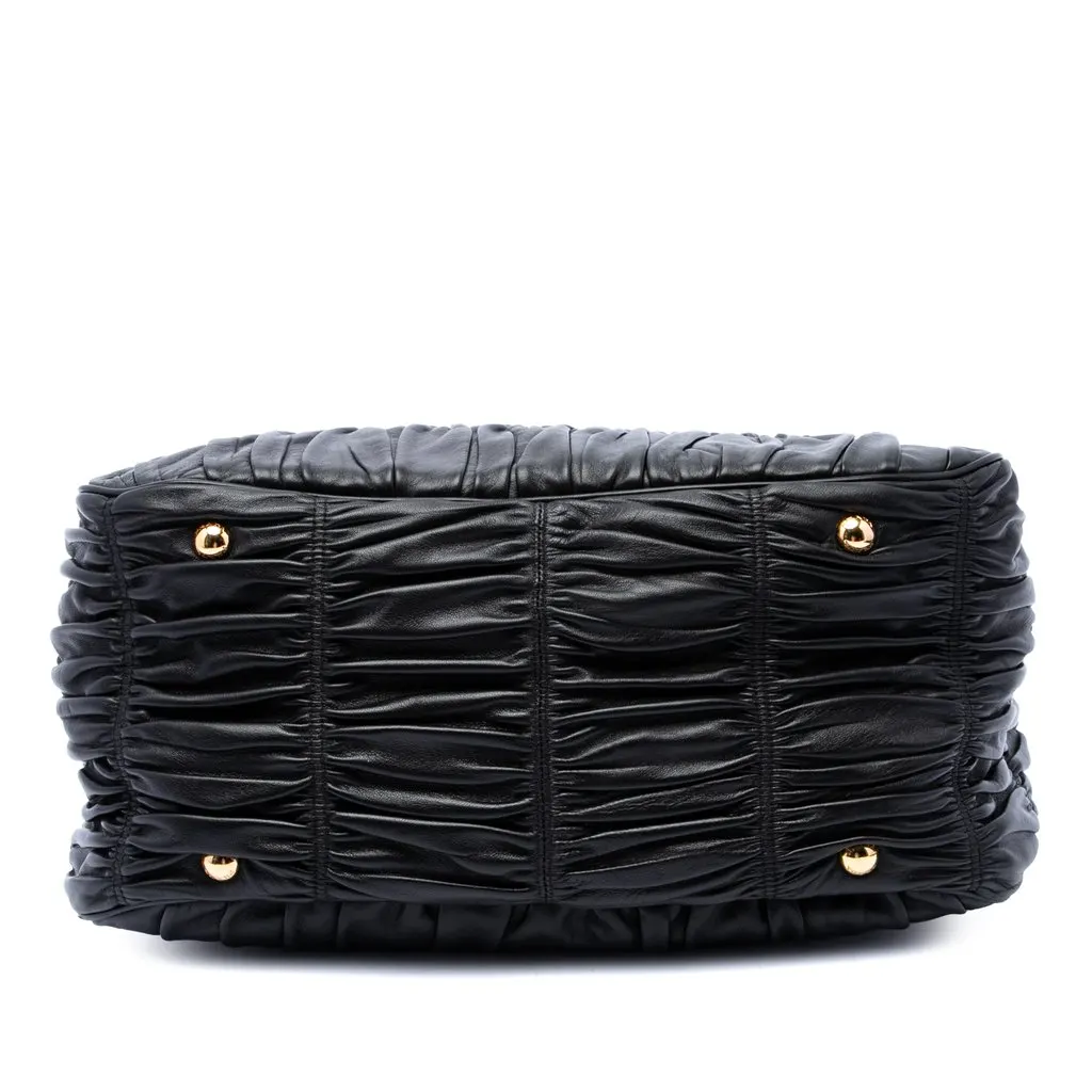 Prada Nappa Gaufre Satchel Black Leather Very good - Inside View