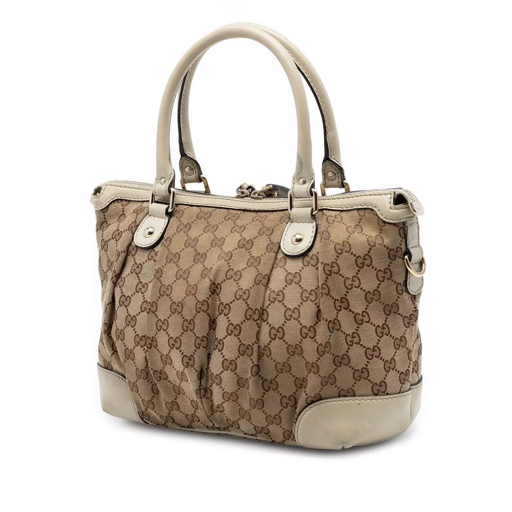 Gucci GG Canvas Sukey Satchel Beige Very good - Back View