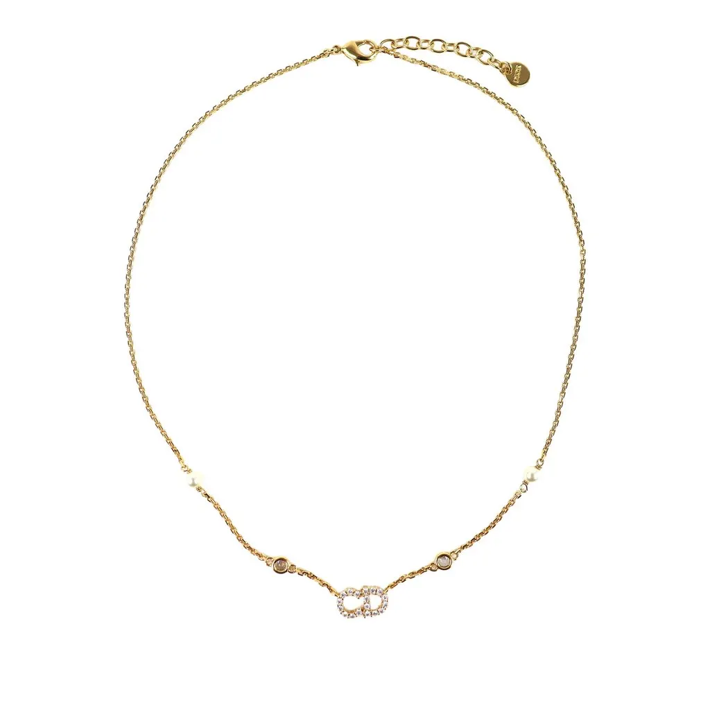 Dior Gold Plated Clair D Lune Necklace Gold Metal Very good - Front View
