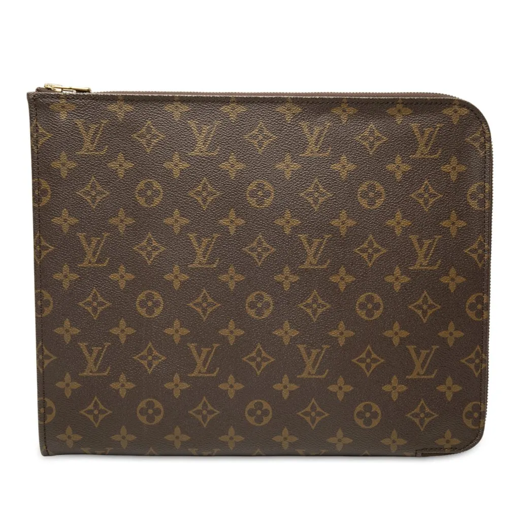 Louis Vuitton Monogram Poche Documents Portfolio 30 Brown Canvas Very good - Front View
