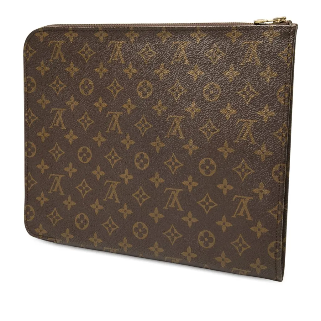 Louis Vuitton Monogram Poche Documents Portfolio 30 Brown Canvas Very good - Back View
