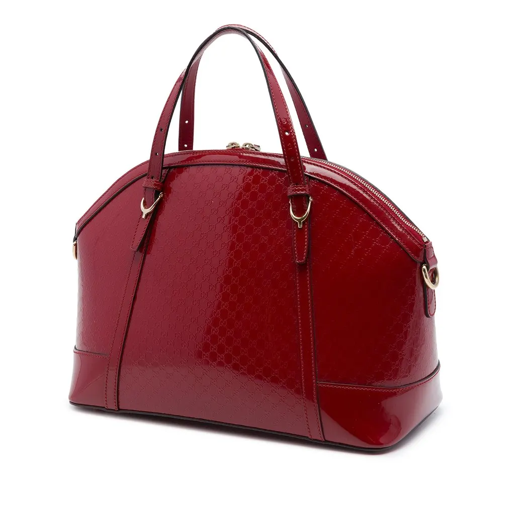 Gucci Large Microguccissima Patent Nice Dome Satchel Red Leather Very good - Back View