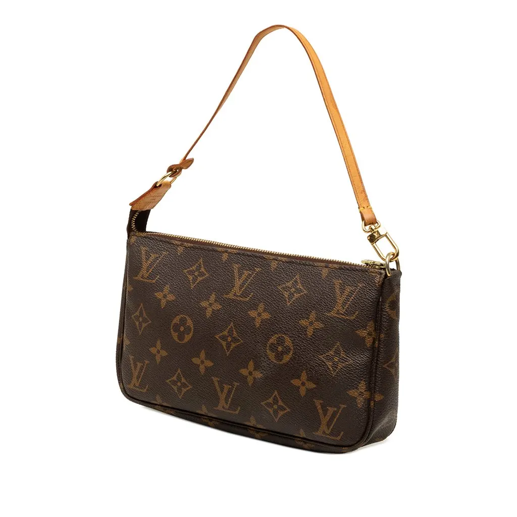 Louis Vuitton Monogram Pochette Accessoires Brown Canvas Good - Back View