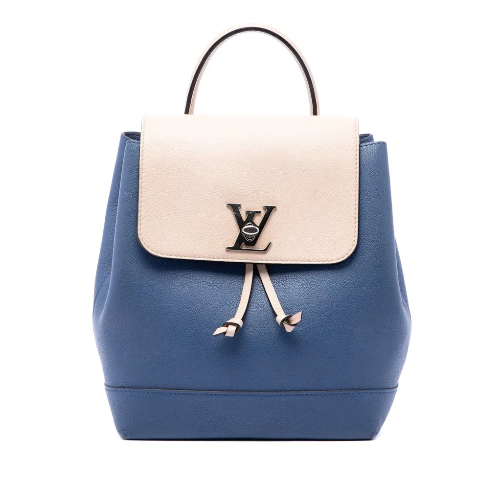 Louis Vuitton Bicolor Taurillon Lockme Backpack Blue Leather Very good - Front View