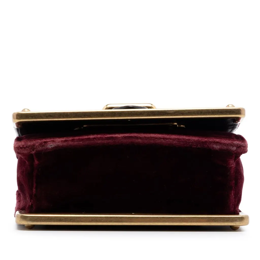 Prada Micro Croc Embossed Leather Trimmed Velluto Cahier Crossbody Red Very good - Inside View