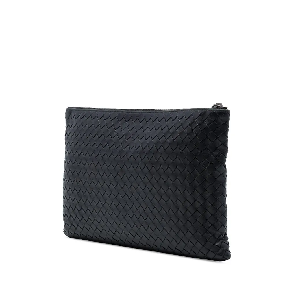 Bottega Veneta Nappa Intrecciato Clutch Black Leather Very good - Back View