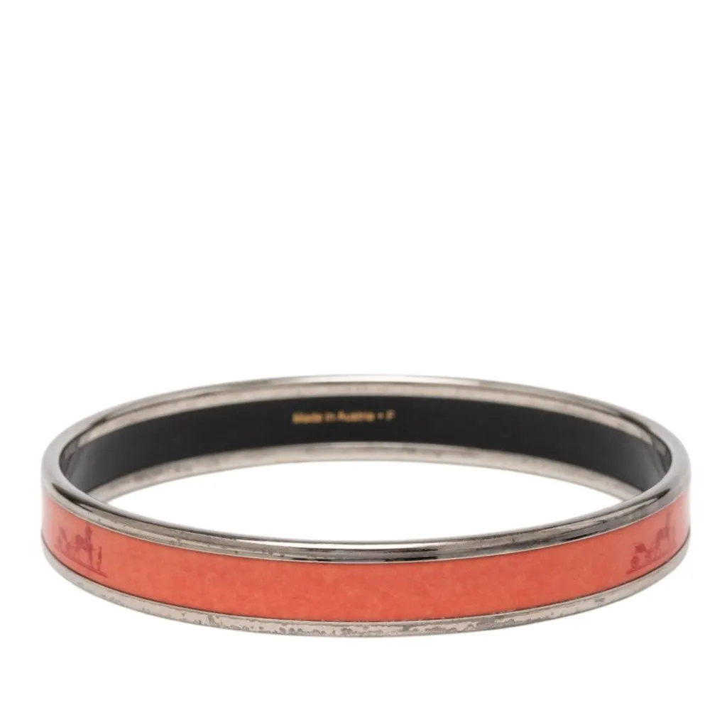 Hermès Narrow Caleche Enamel Bracelet 65 Orange Very good - Inside View