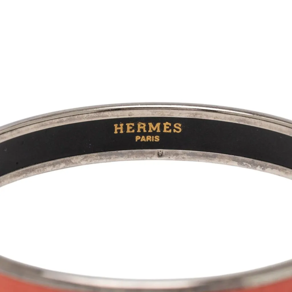 Hermès Narrow Caleche Enamel Bracelet 65 Orange Very good - Box View