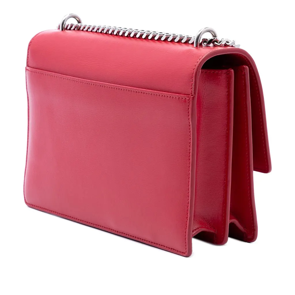 Saint Laurent Medium Calfskin Monogram Sunset Crossbody Red Leather Very good - Back View