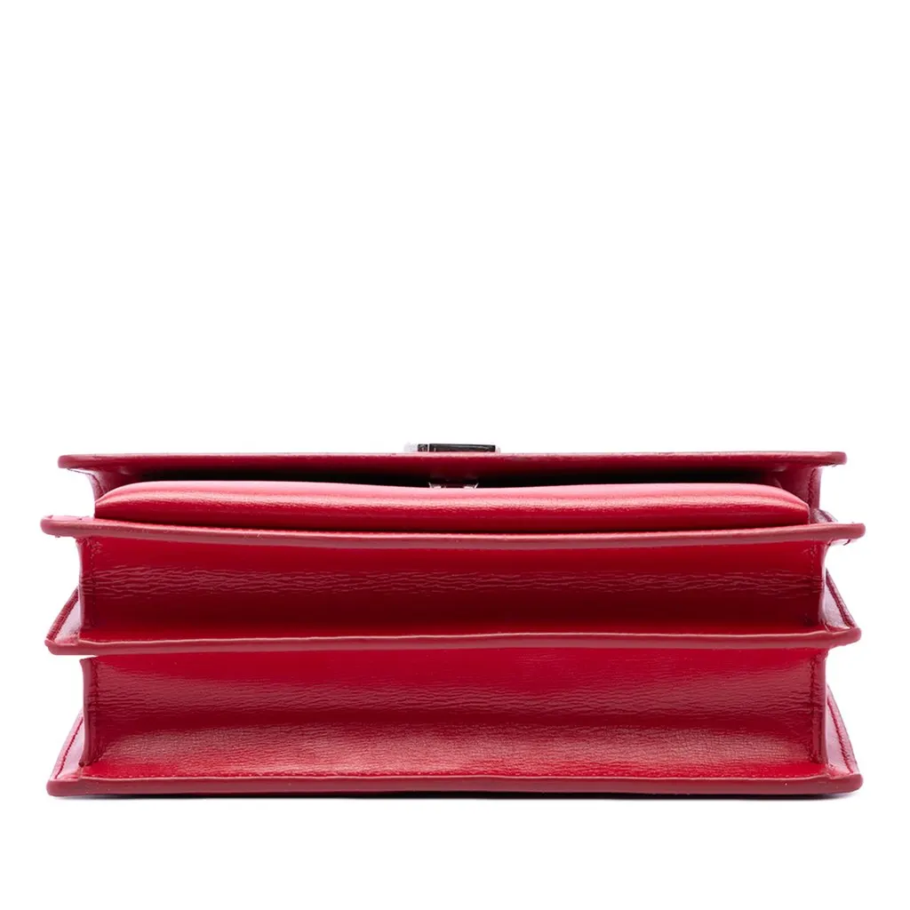 Saint Laurent Medium Calfskin Monogram Sunset Crossbody Red Leather Very good - Inside View