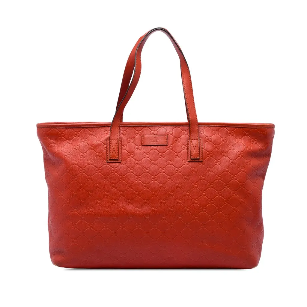 Gucci Large Guccissima Tote Orange Leather Very good - Front View