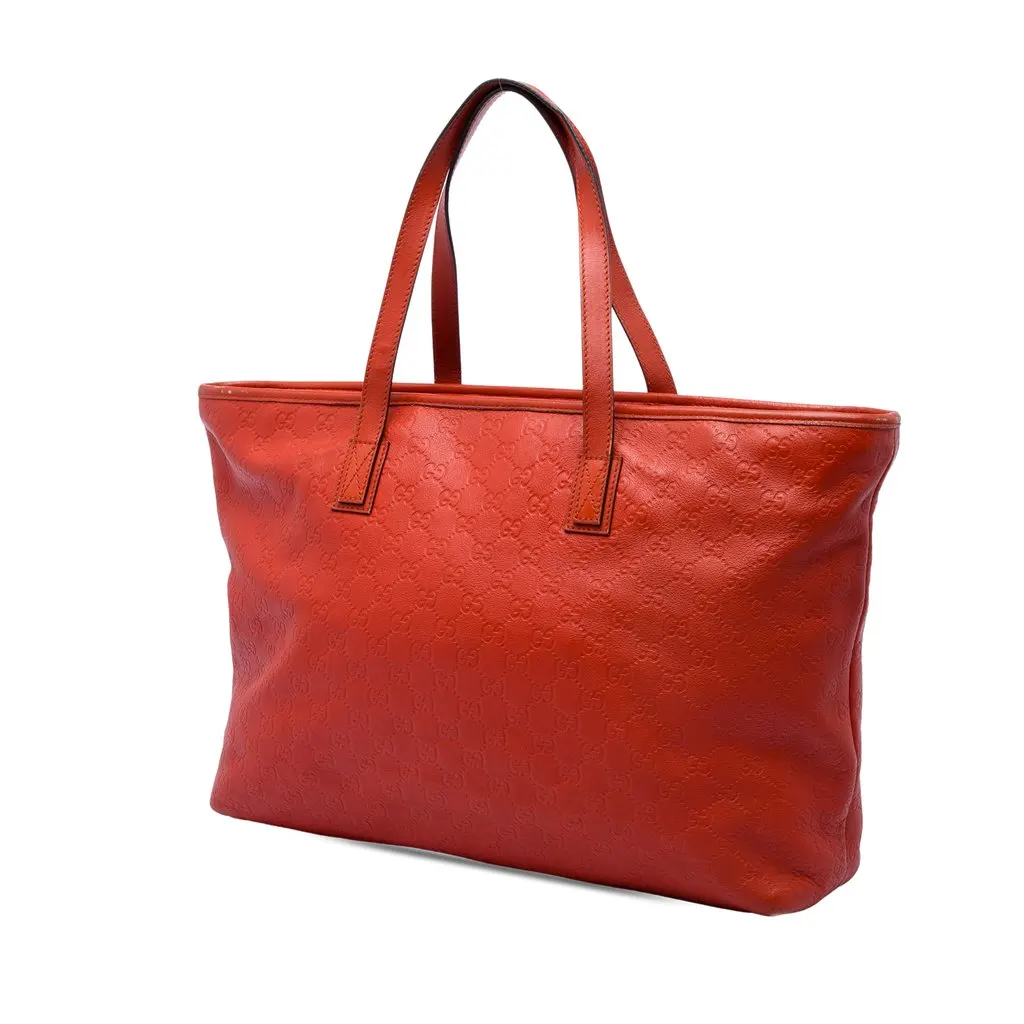 Gucci Large Guccissima Tote Orange Leather Very good - Back View