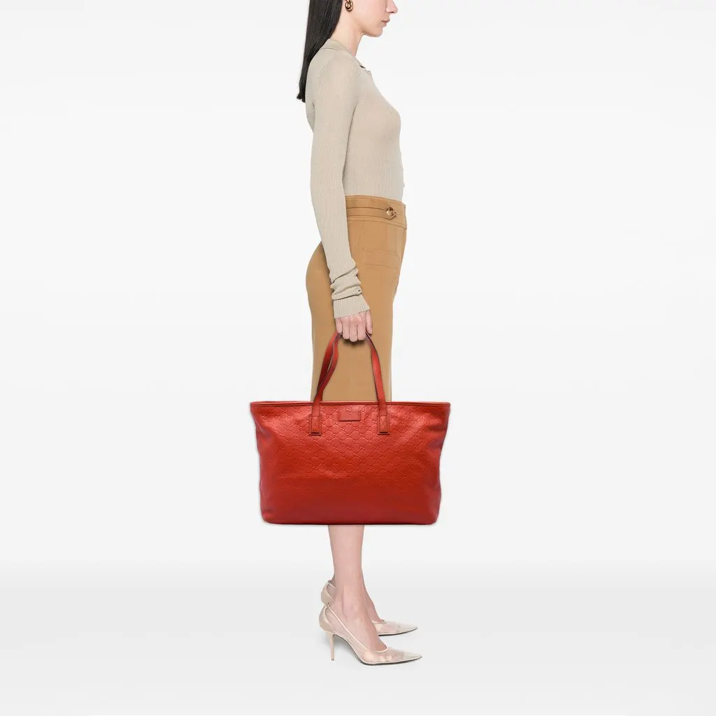 Gucci Large Guccissima Tote Orange Leather Very good - Box View