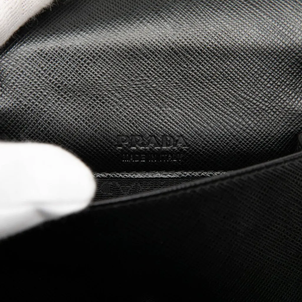 Prada Saffiano Smartphone Case Black Leather Very good - Box View