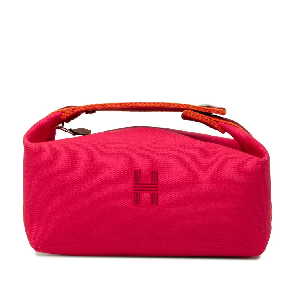 Hermès Small Toile Bride A Brac Case Pink Canvas Very good - Front View