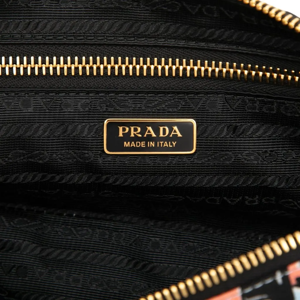 Prada Tessuto Stampato Cosmetic Pouch Blue Very good - Box View