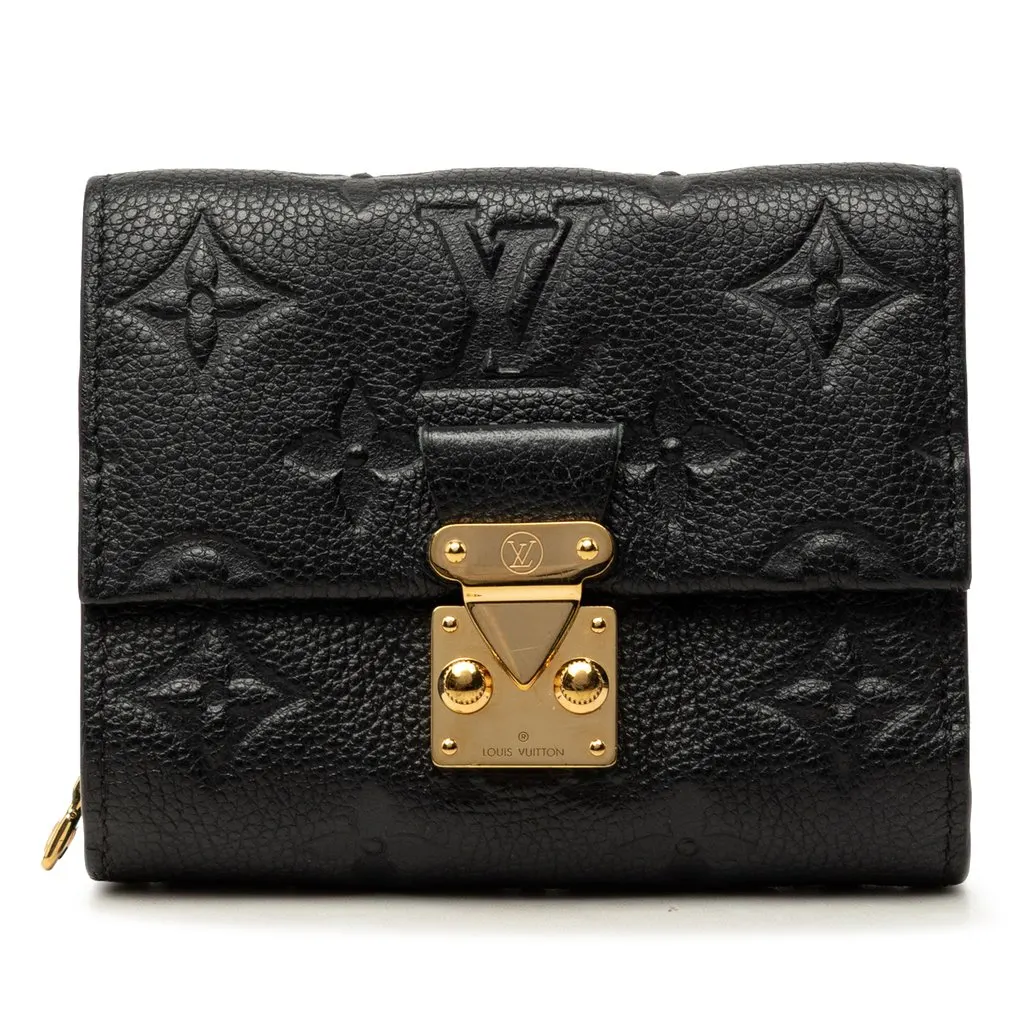 Louis Vuitton Monogram Empreinte Metis Compact Wallet Black Leather Good - Front View