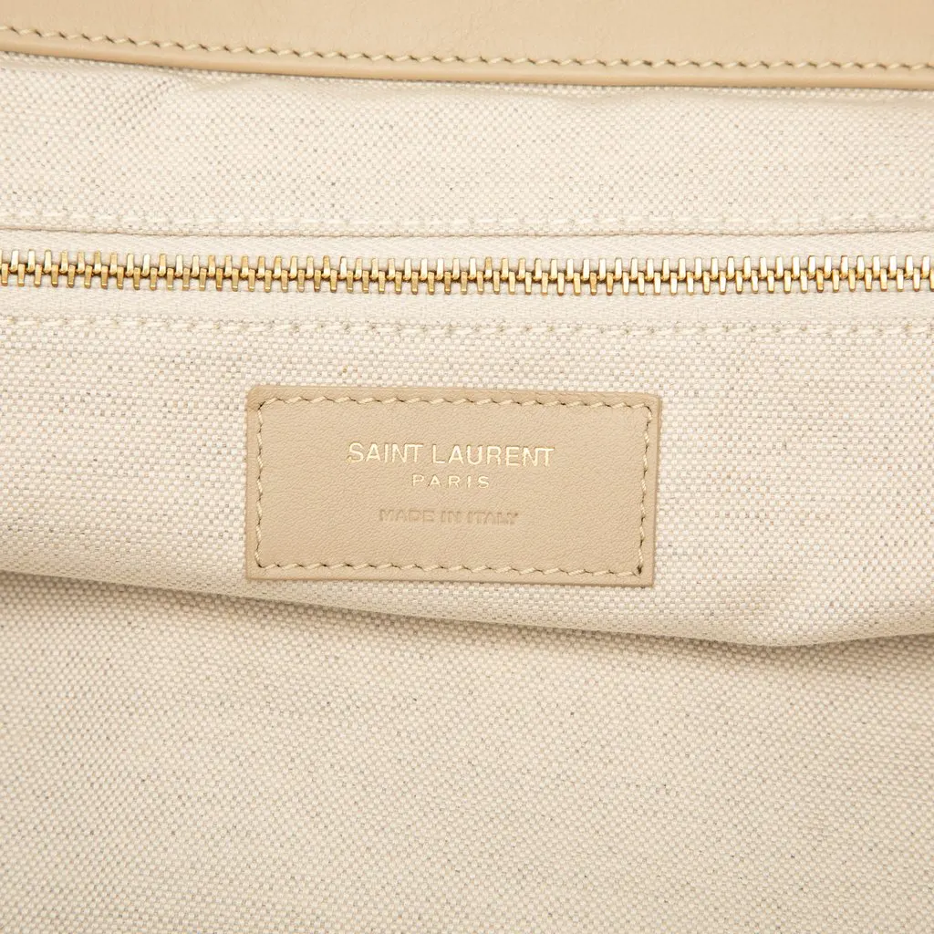 Saint Laurent Maxi Quilted Nubuck Icare Shopping Tote Beige Leather Very good - Box View