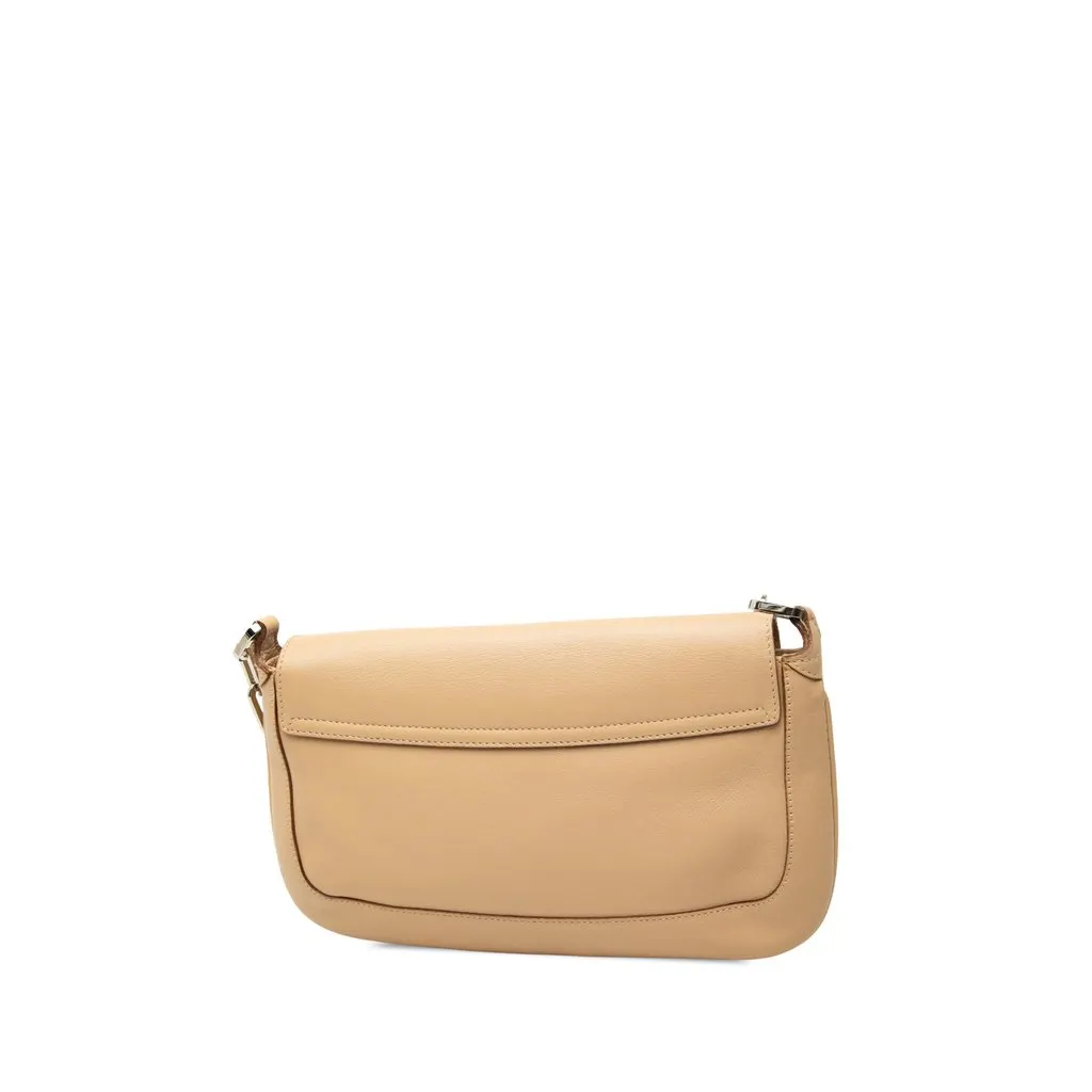 Gucci Calfskin Chain Shoulder Bag Beige Leather Very good - Back View