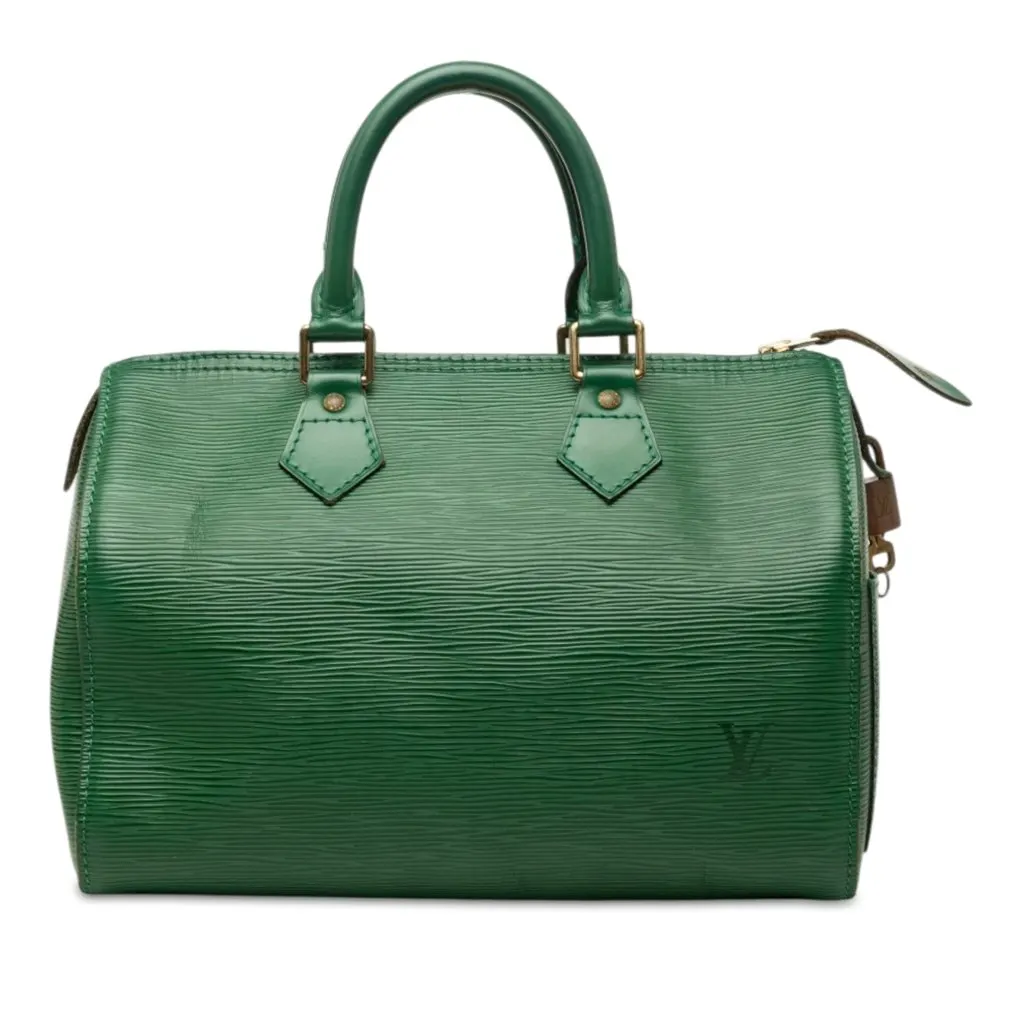 Louis Vuitton Epi Speedy 25 Green Leather Very good - Front View