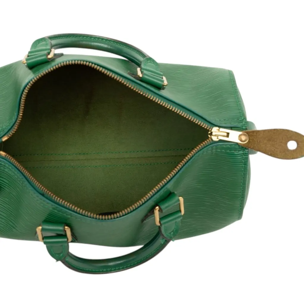 Louis Vuitton Epi Speedy 25 Green Leather Very good - Model View