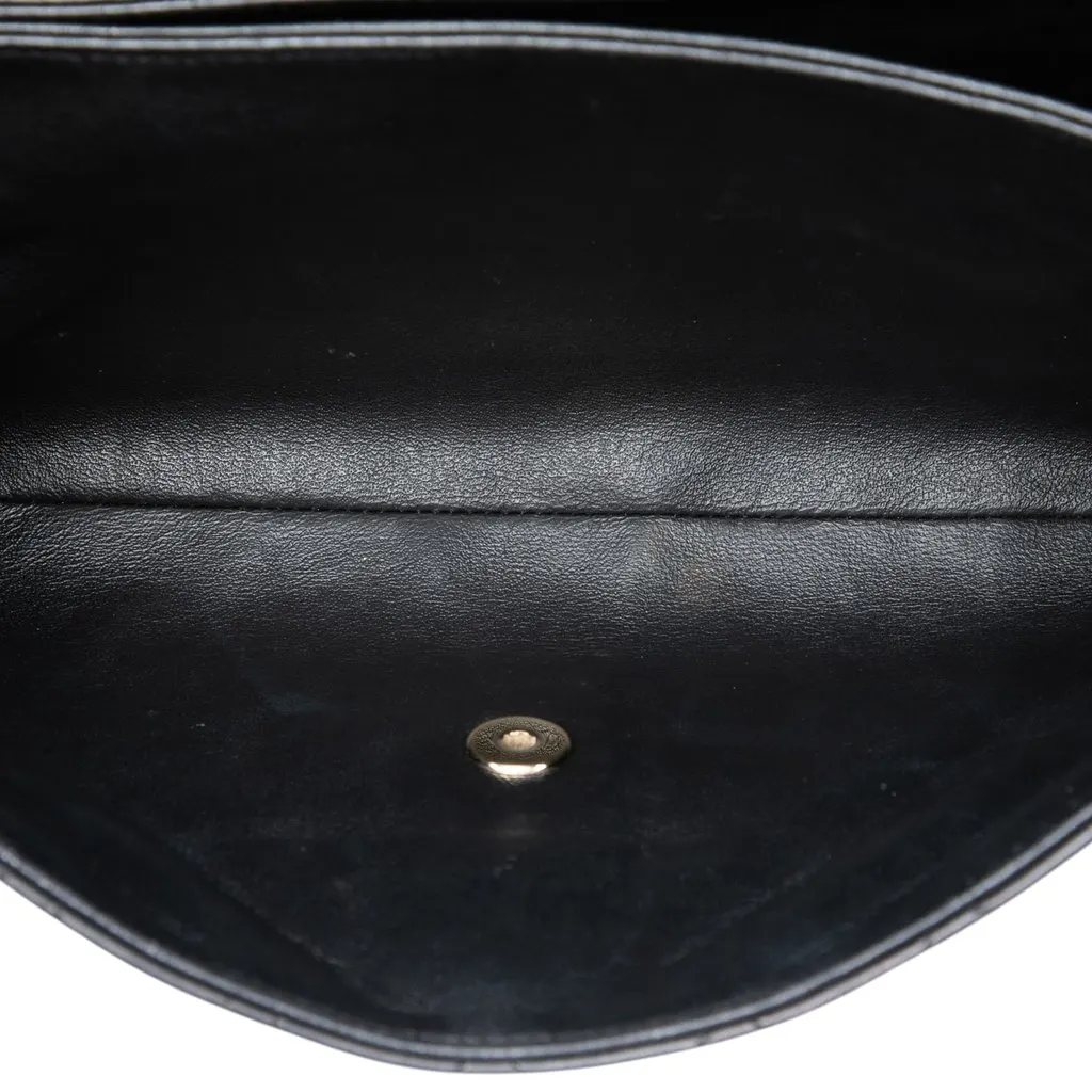 Chanel Jumbo Quilted Lambskin 3 Compartment Flap Black Leather Very good - Model View