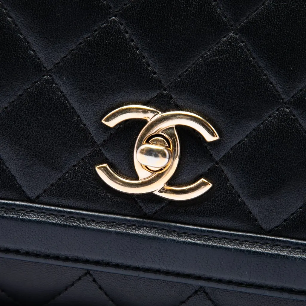 Chanel Jumbo Quilted Lambskin 3 Compartment Flap Black Leather Very good - Box View