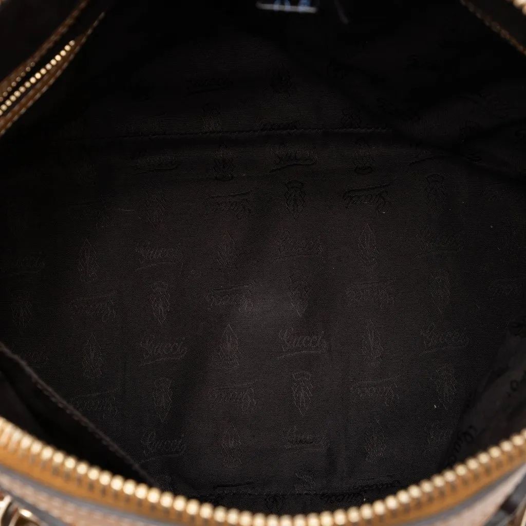 Gucci Medium Guccissima Charm Dome Satchel Brown Leather Very good - Model View