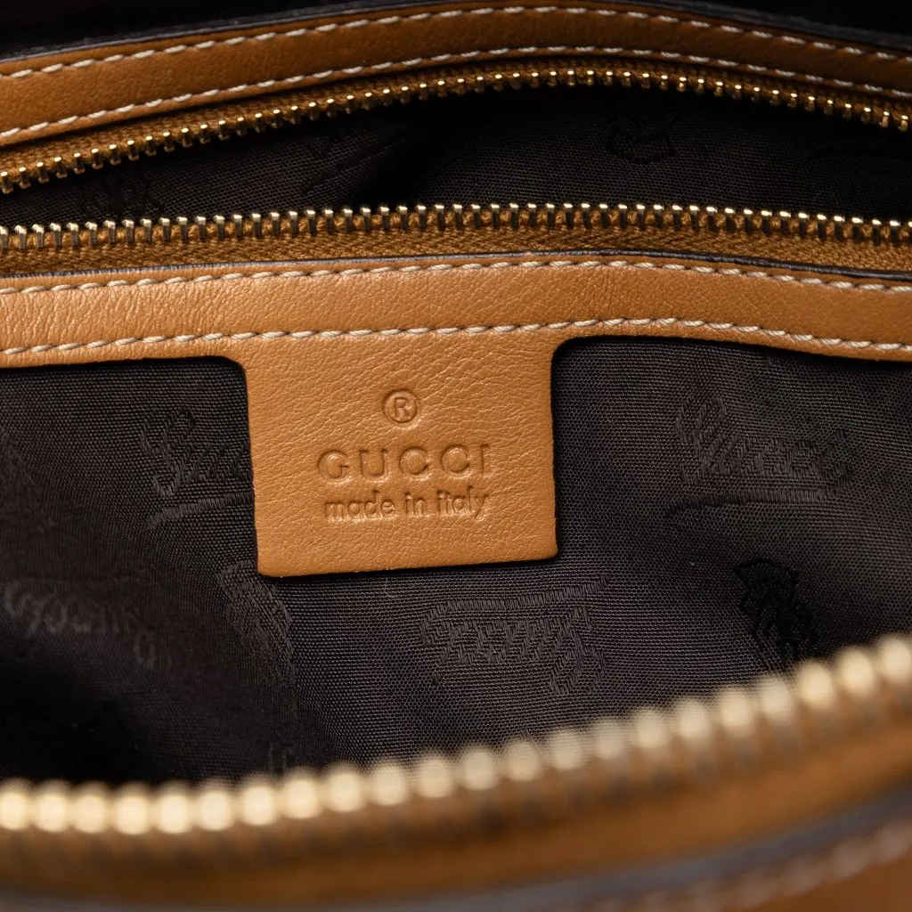 Gucci Medium Guccissima Charm Dome Satchel Brown Leather Very good - Box View