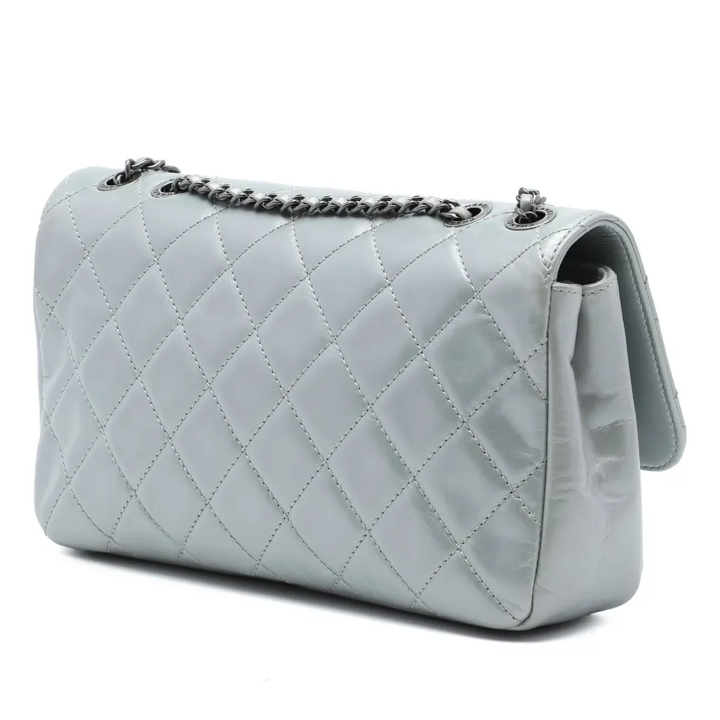 Chanel Medium Quilted Calfskin Coco Pleats Chain Flap MultiColor Leather Very good - Back View
