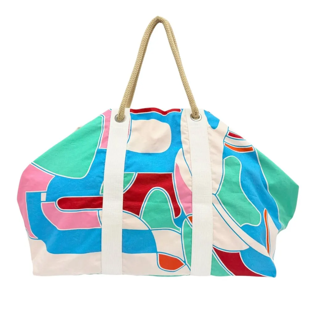 Hermès Printed Canvas Drapeaux Au Vent Blue Very good - Front View