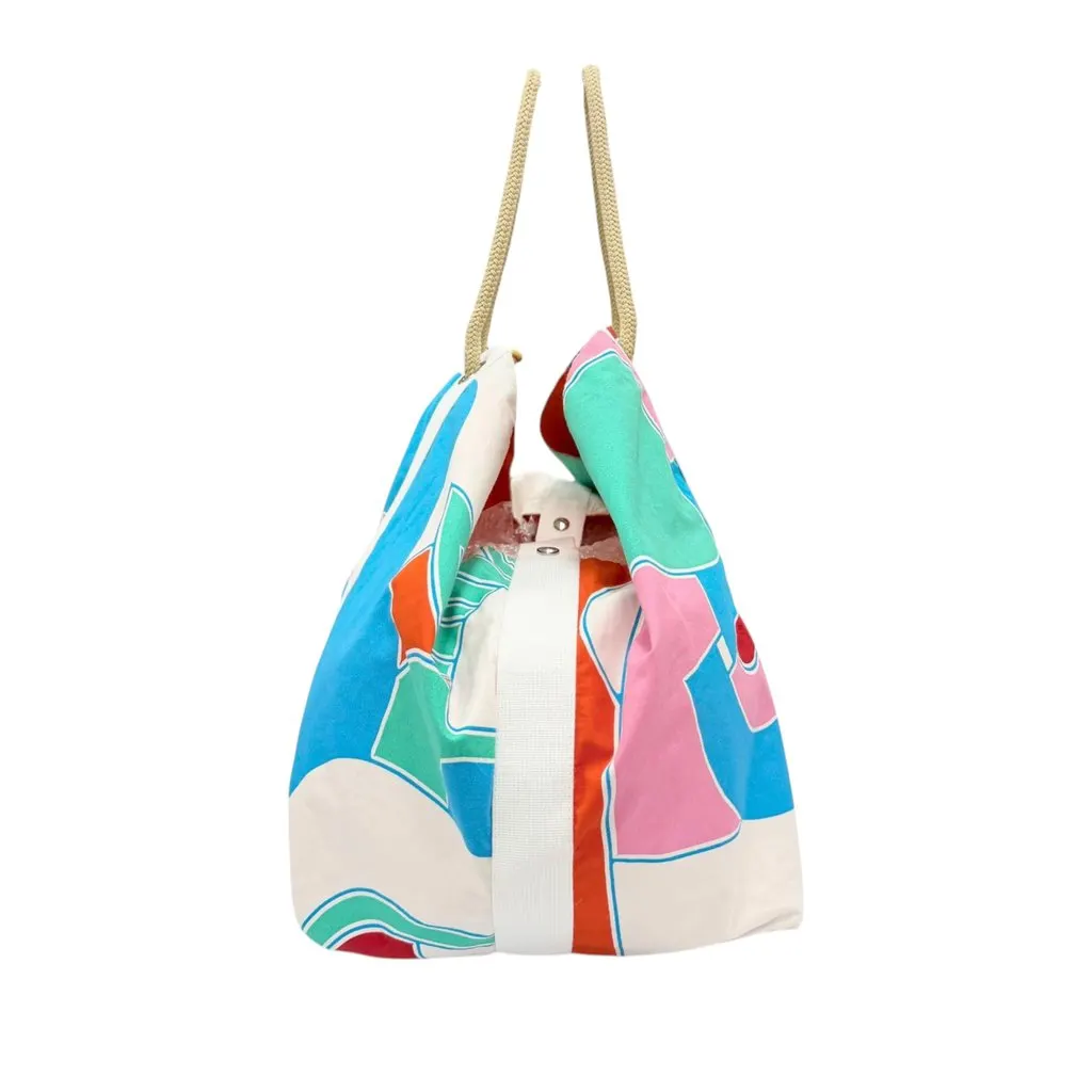 Hermès Printed Canvas Drapeaux Au Vent Blue Very good - Back View