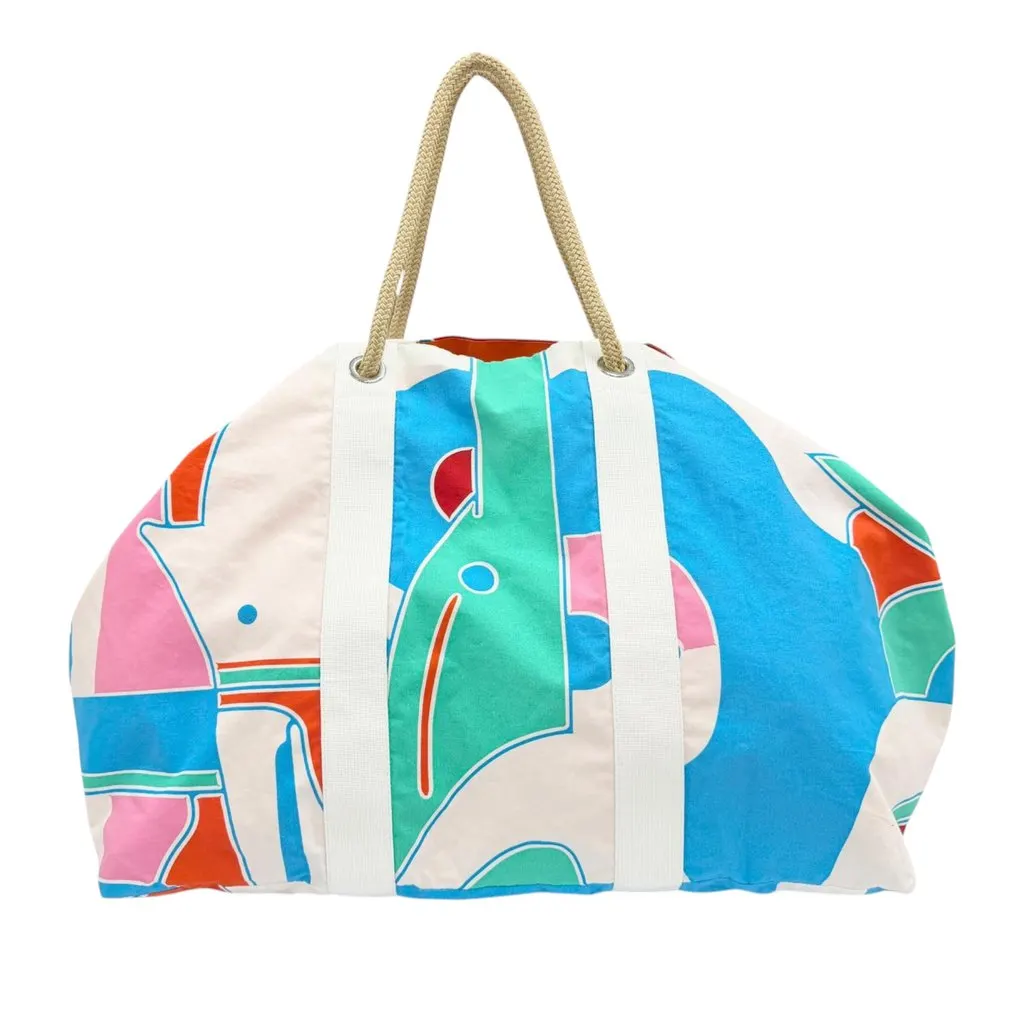 Hermès Printed Canvas Drapeaux Au Vent Blue Very good - Inside View