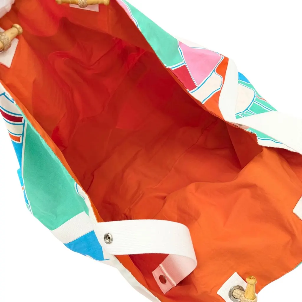 Hermès Printed Canvas Drapeaux Au Vent Blue Very good - Box View