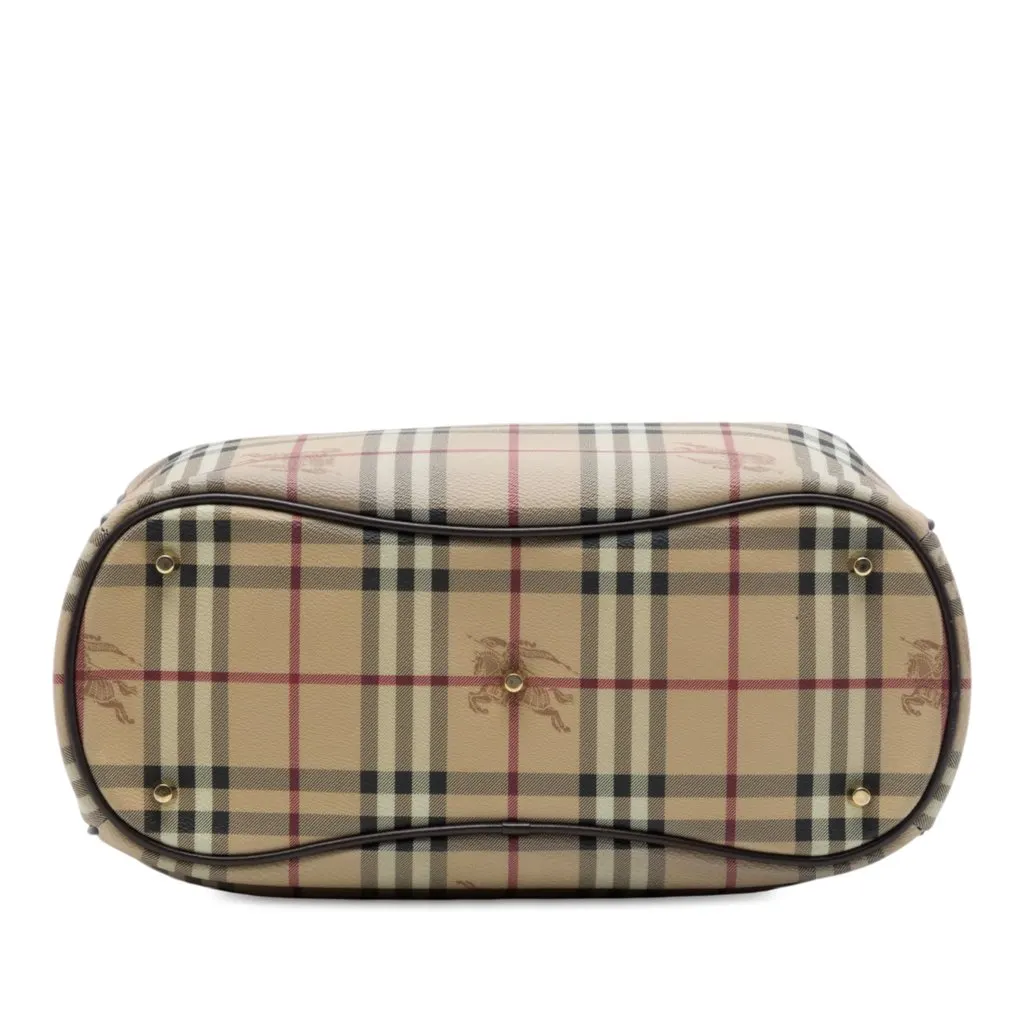 Burberry Haymarket Check Coated Canvas Walden Belted Hobo Beige Very good - Inside View