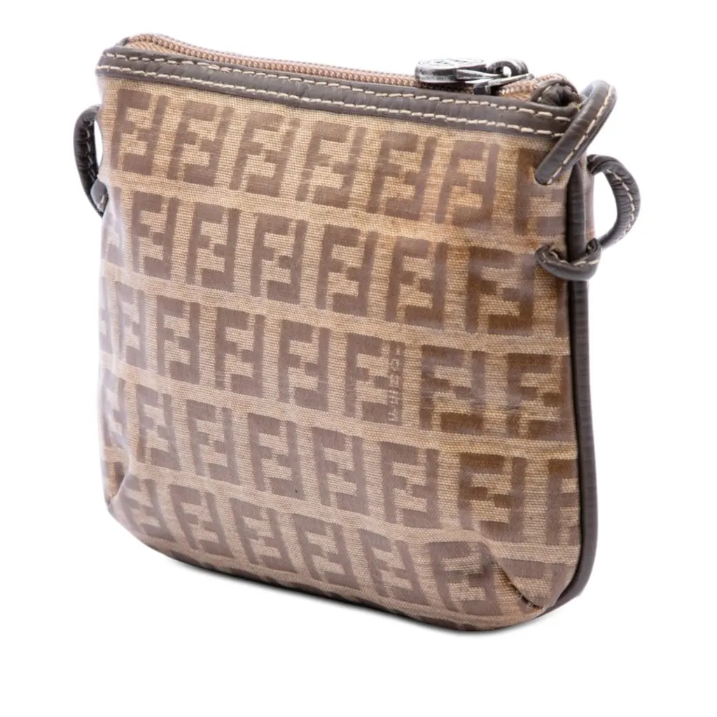 Fendi Zucchino Crystal Crossbody Brown Very good - Back View