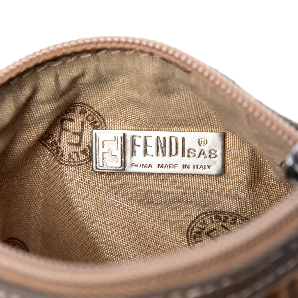 Fendi Zucchino Crystal Crossbody Brown Very good - Model View