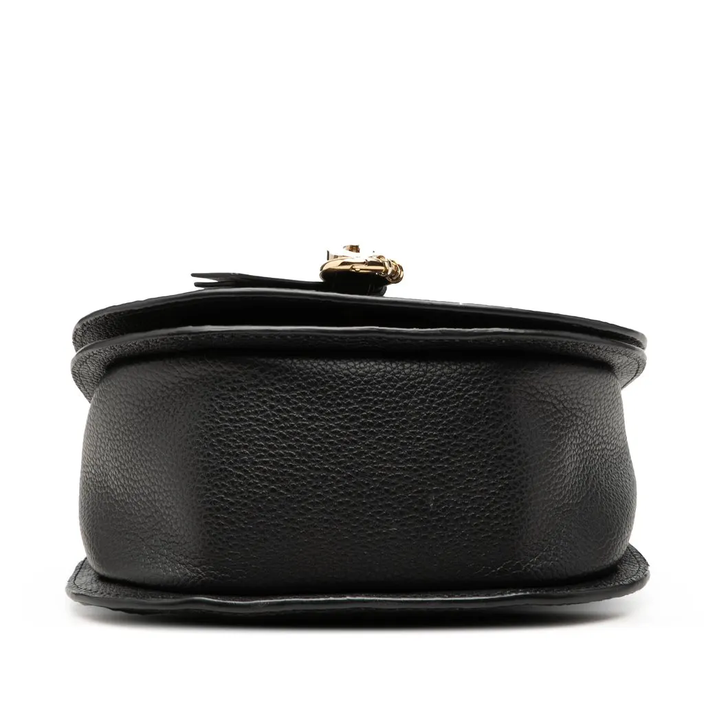 Chloé Mini Grained Calfskin Alphabet Saddle Crossbody Black Leather Very good - Inside View