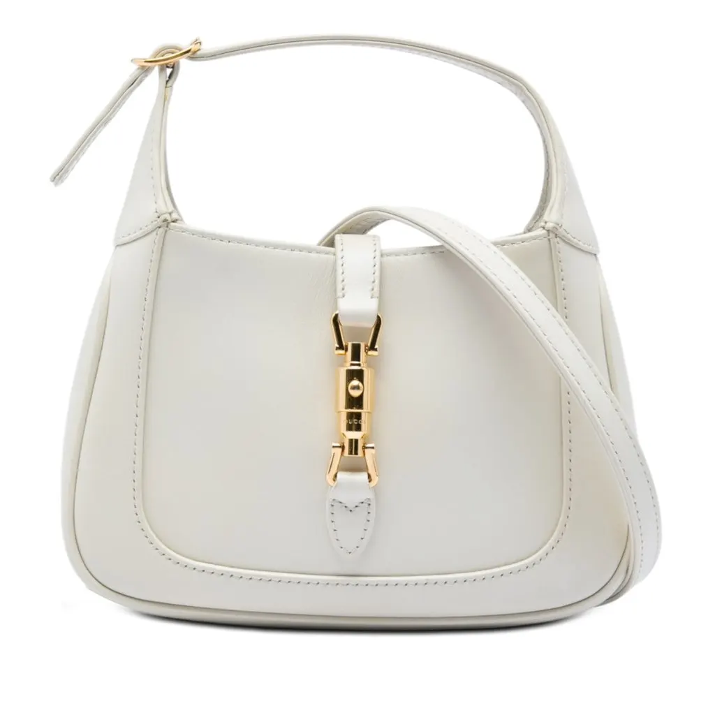 Gucci Mini Calfskin Jackie 1961 Crossbody White Leather Very good - Front View