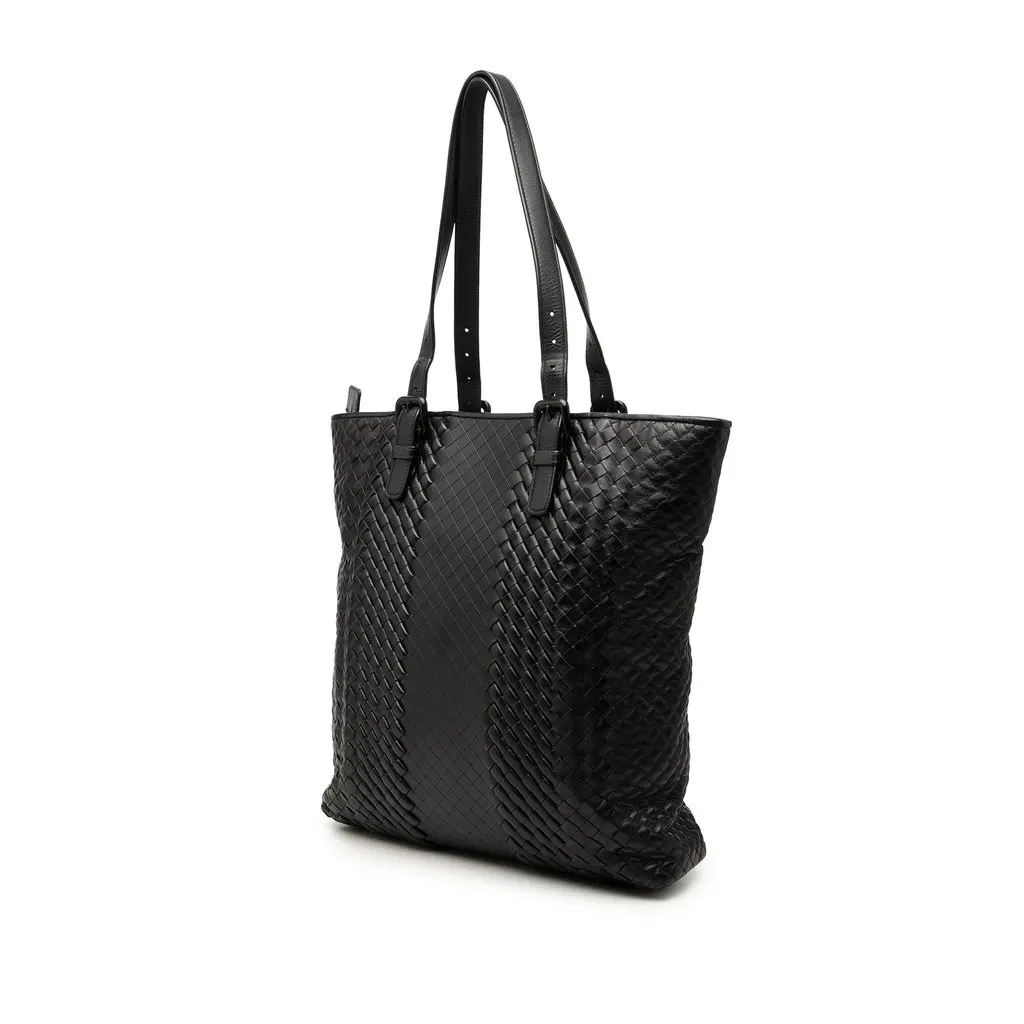 Bottega Veneta Nappa Intreccio Imperatore Tote Black Leather Good - Back View