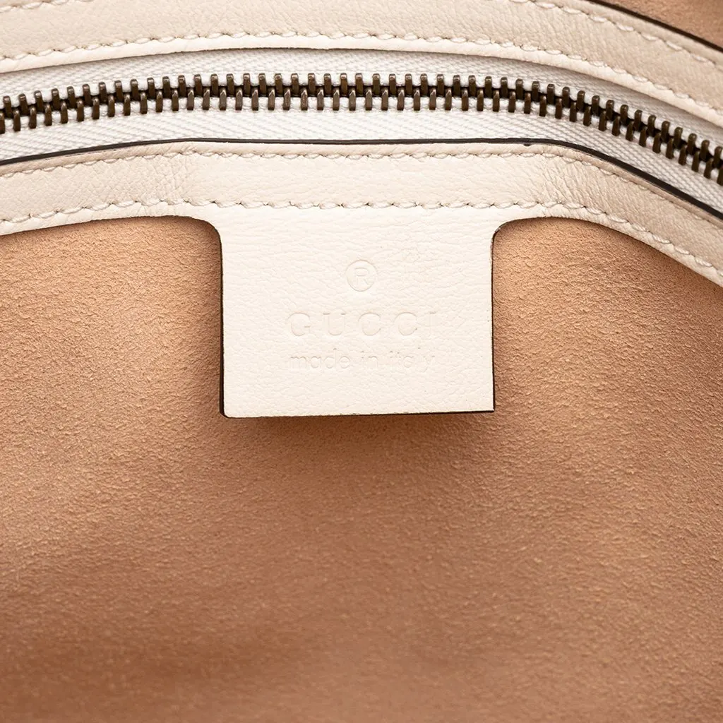 Gucci Medium GG Marmont Matelasse Diagonal Calfskin Shopping Tote White Leather Very good - Box View