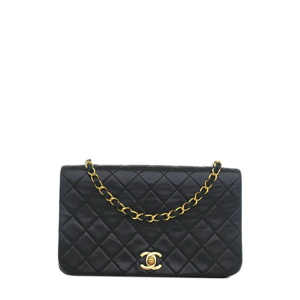 Chanel CC Quilted Lambskin Turnlock Full Single Flap