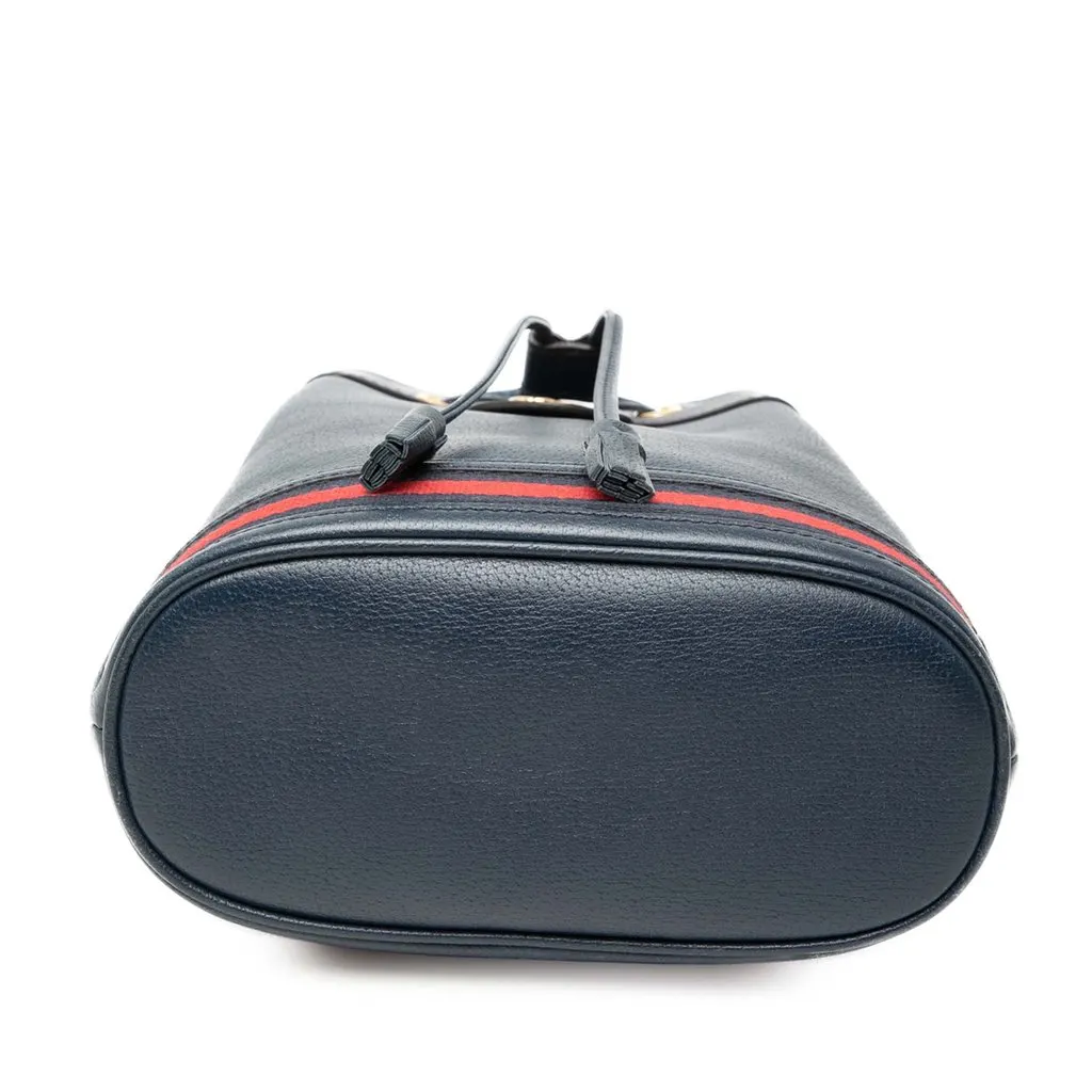 Gucci GG Web Ophidia Bucket Bag Blue Leather Very good - Inside View