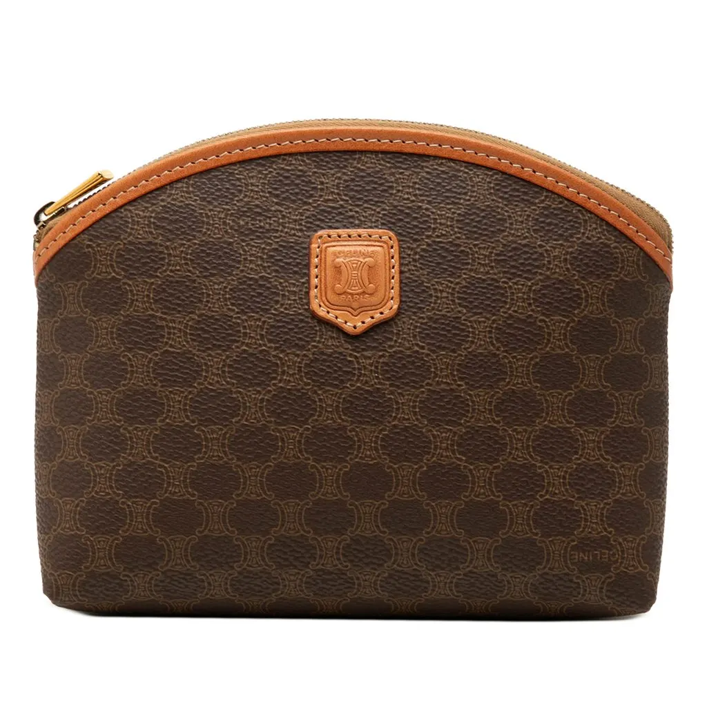 Celine Macadam Coated Canvas Pouch Brown Canvas Very good - Front View